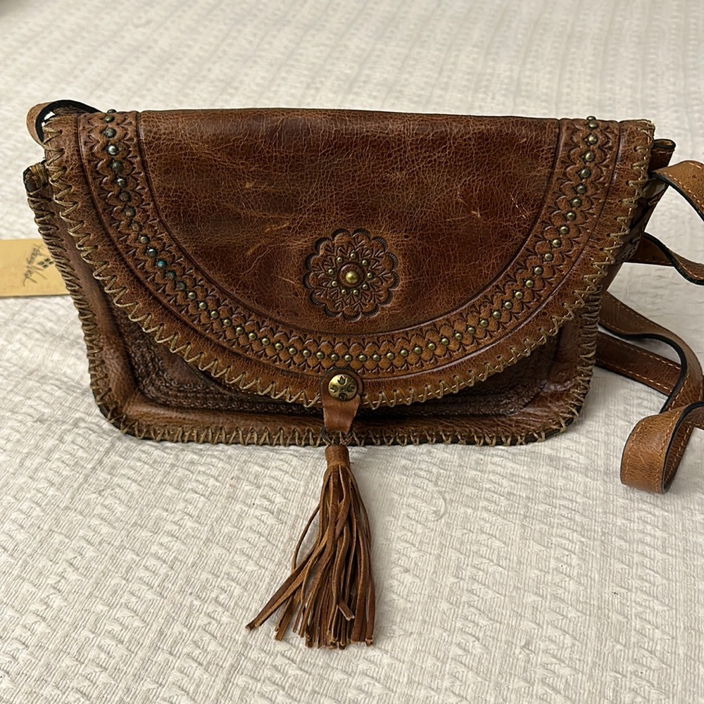 Patricia Nash Studded Brown Leather Purse